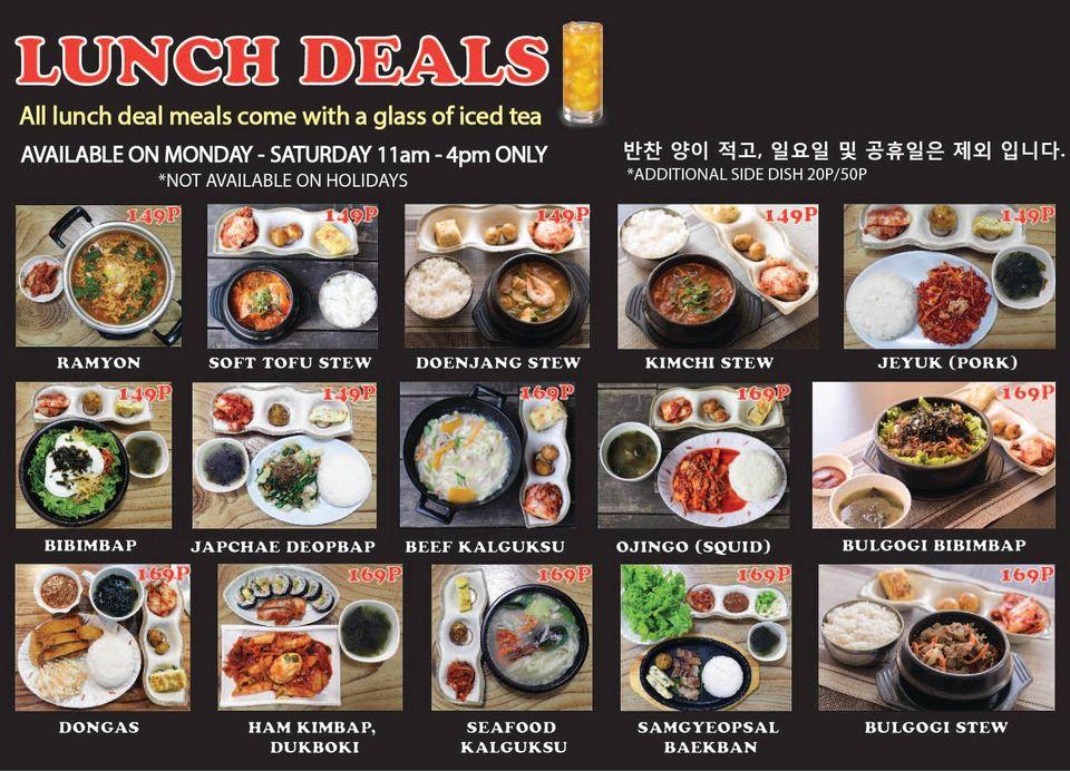 Menu At Seoul Korean Restaurant Subic Bay Freeport Zone