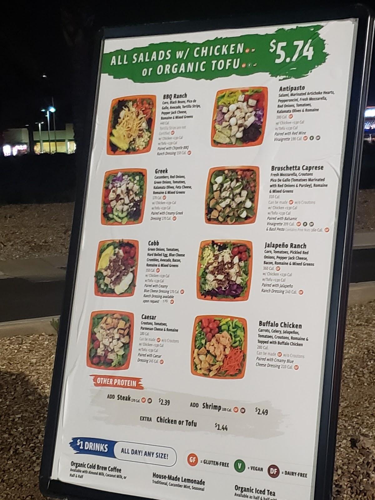 Menu at Salad and Go fast food, Phoenix, N Paradise Village Pkwy W