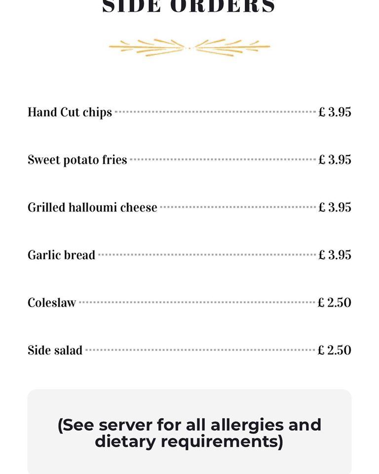 Menu at Kiro Restaurant & Bar, Rainhill