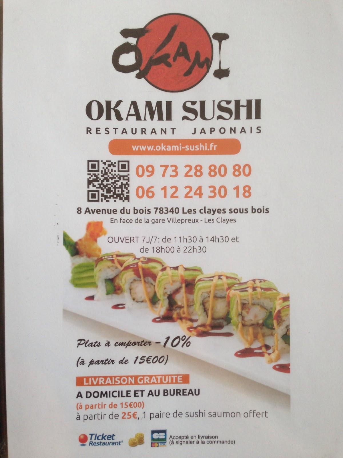 Menu - Picture of Okami Sushi Bistro Okami, Les Clayes-sous-Bois -  Tripadvisor