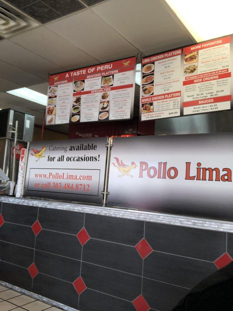 Menu at Pollo Lima restaurant, Greenwood Village