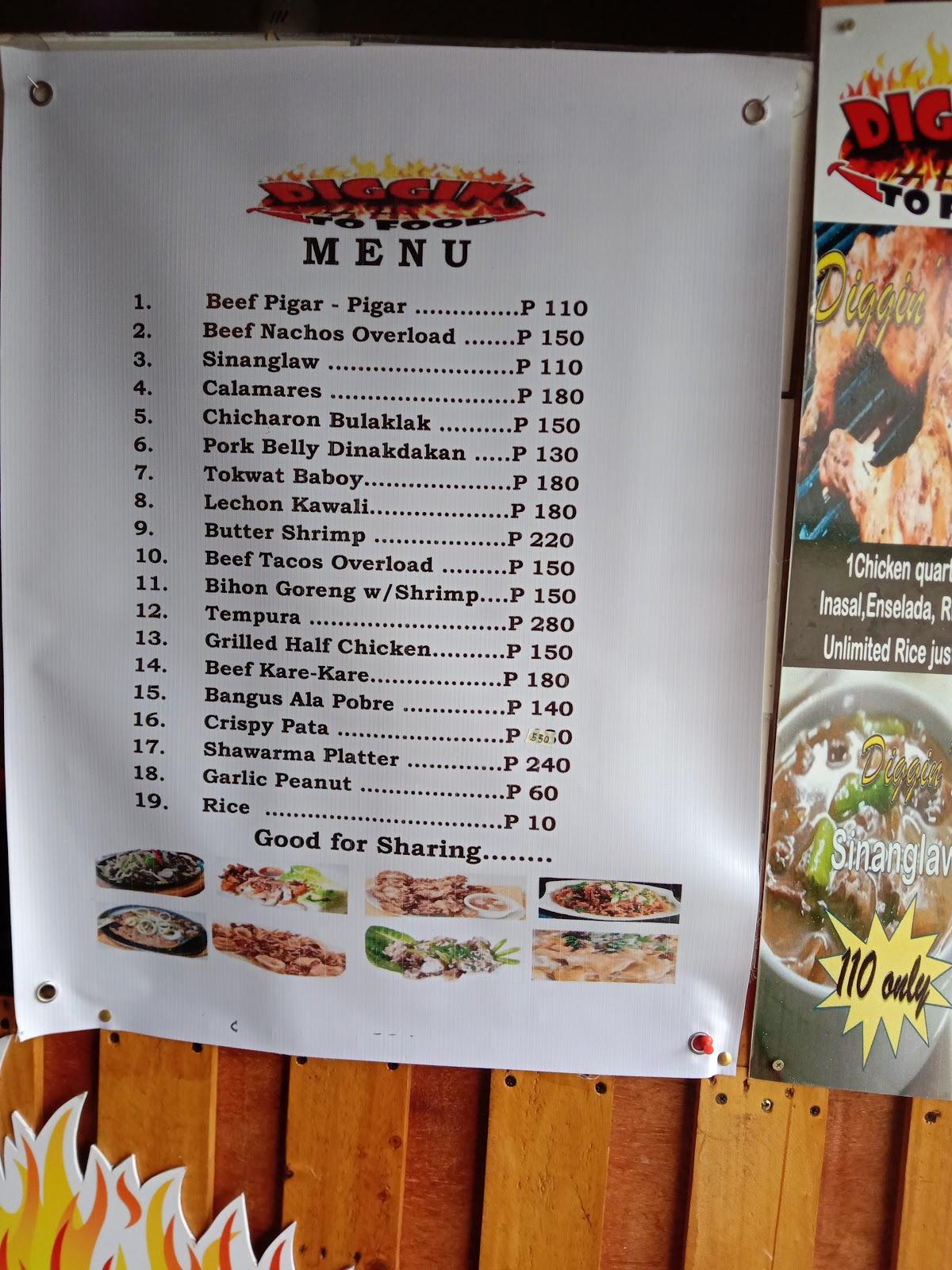 Carta de Rustic Box Steakhouse Baguio, Baguio