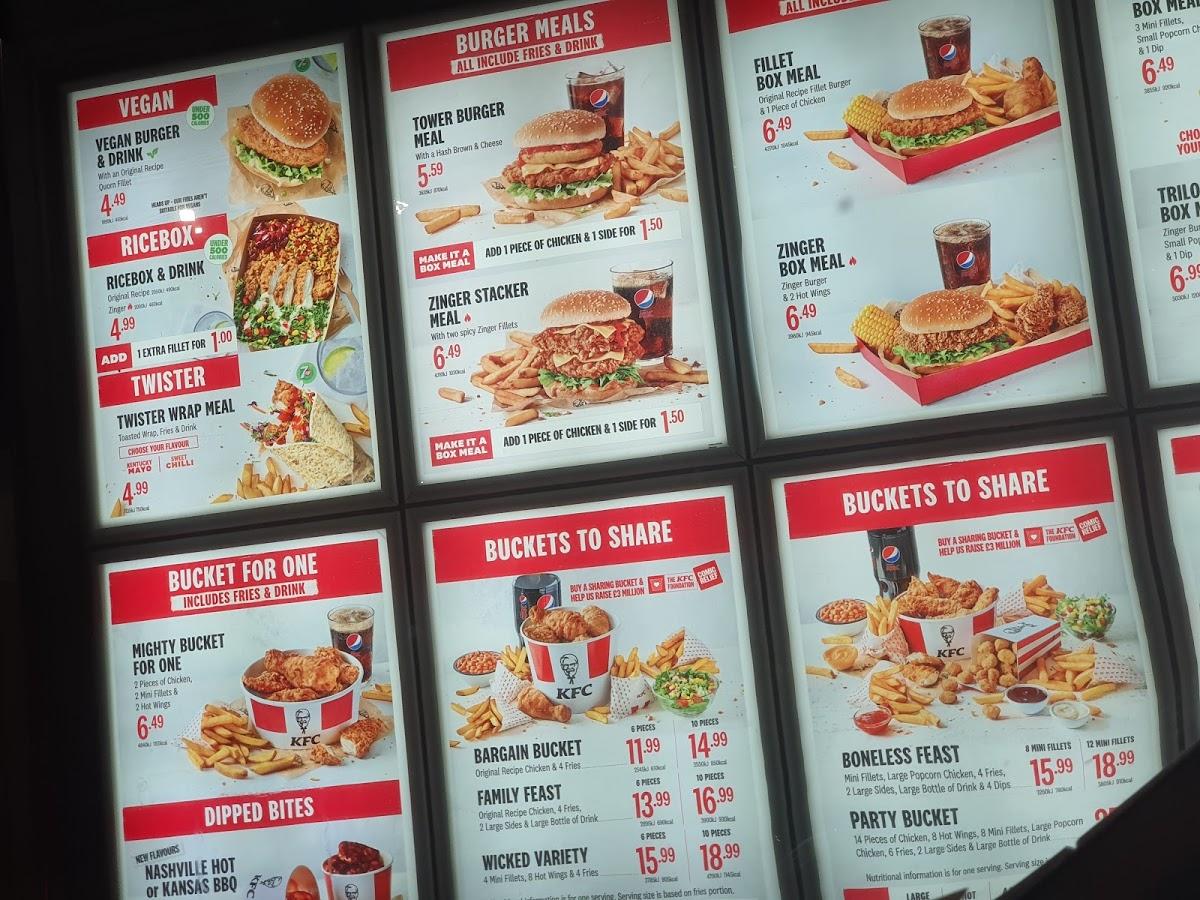 Menu at KFC Bridge of Don restaurant, Aberdeen