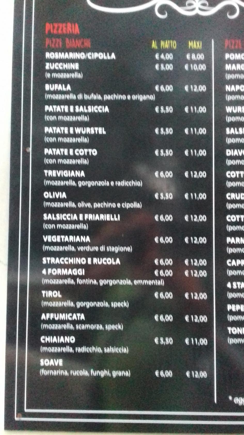Menu da Pizzeria Pulcinella Torrette di Ancona, Torrette, Via Metauro