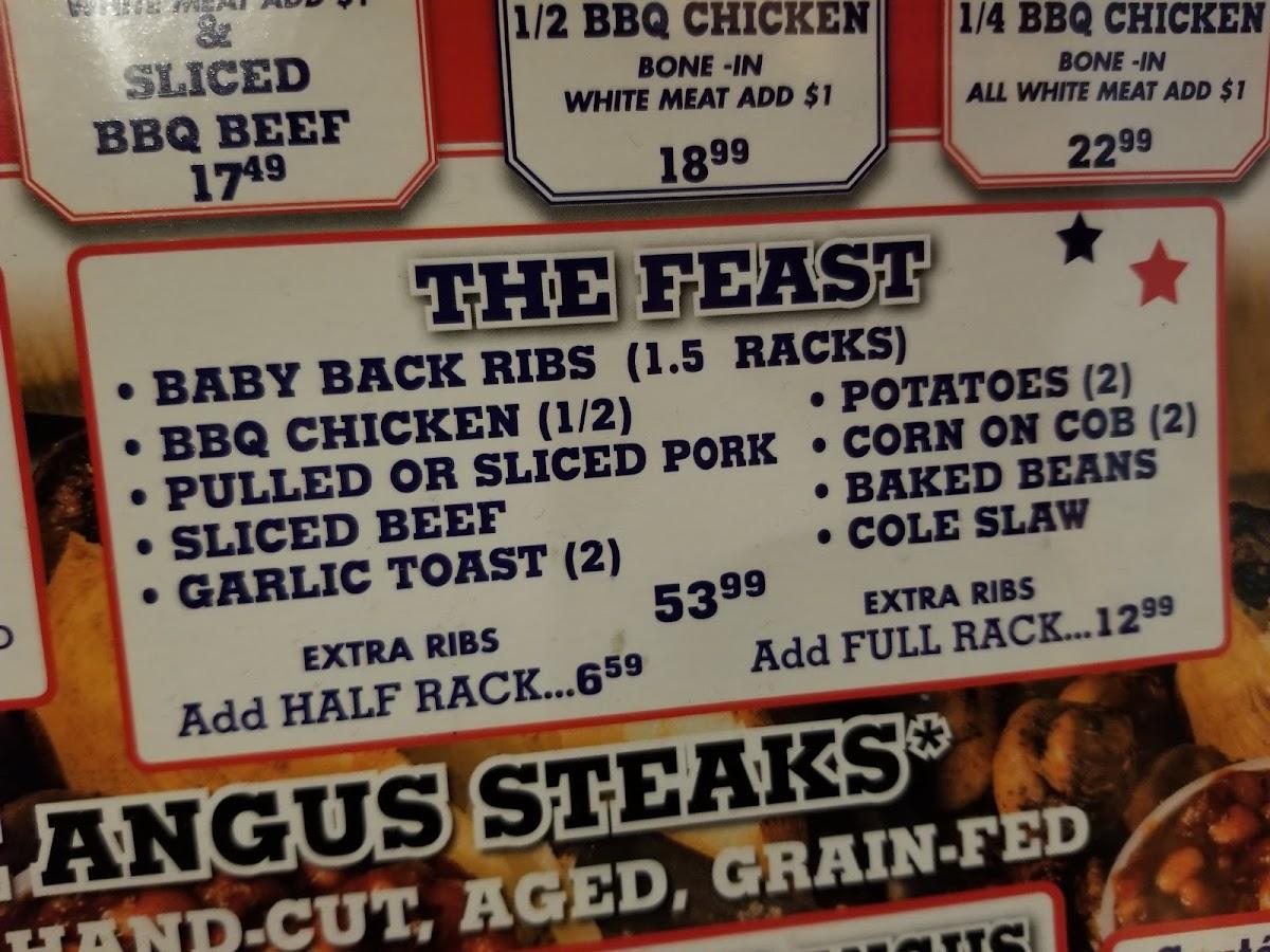 Menu at Michelbob's Championship Ribs & Steaks BBQ, Naples