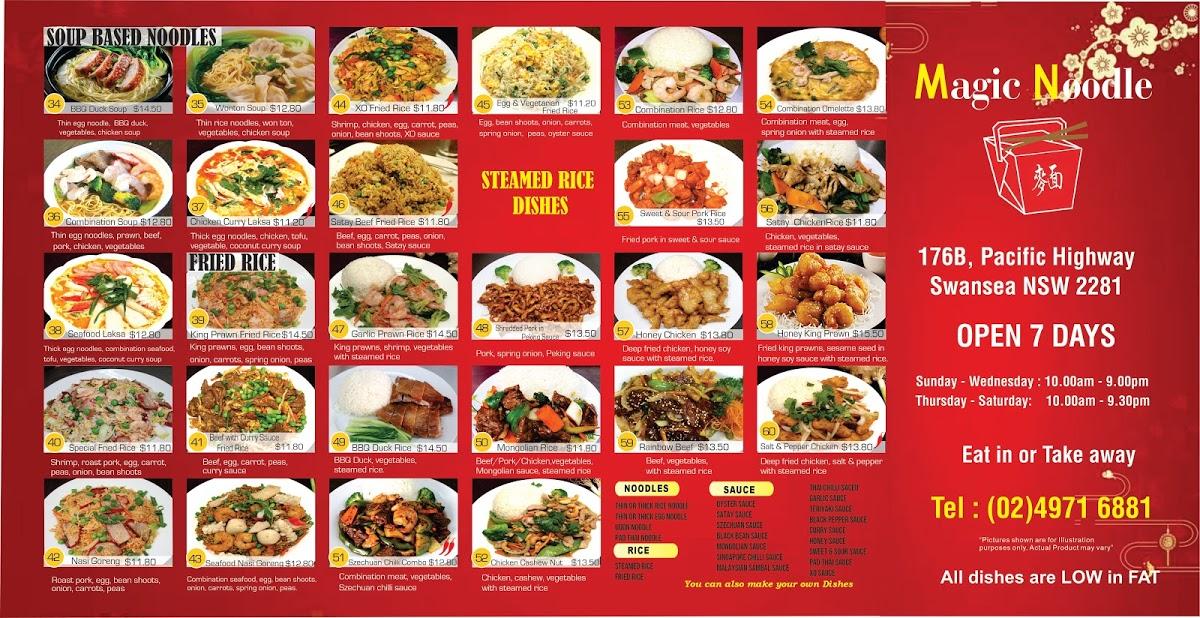 Menu at Magic Noodle Swansea restaurant, Swansea