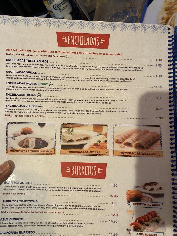 Menu at Azul Tequila Taqueria & Cantina pub & bar, Peachtree City
