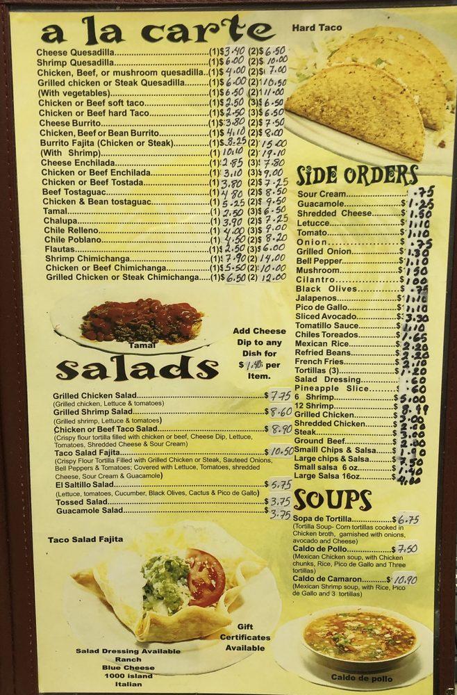 Menu at El Giro Mexican Restaurant, Mobile, Schillinger Rd S 101