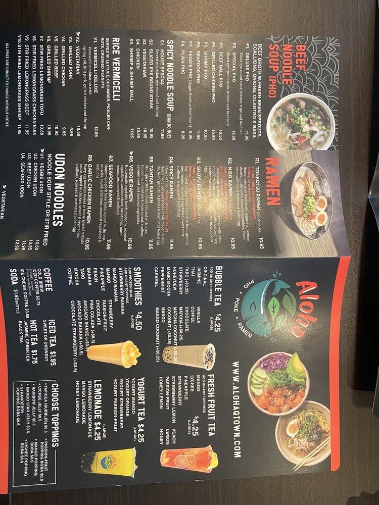 Menu at Aloha pub & bar, Quakertown