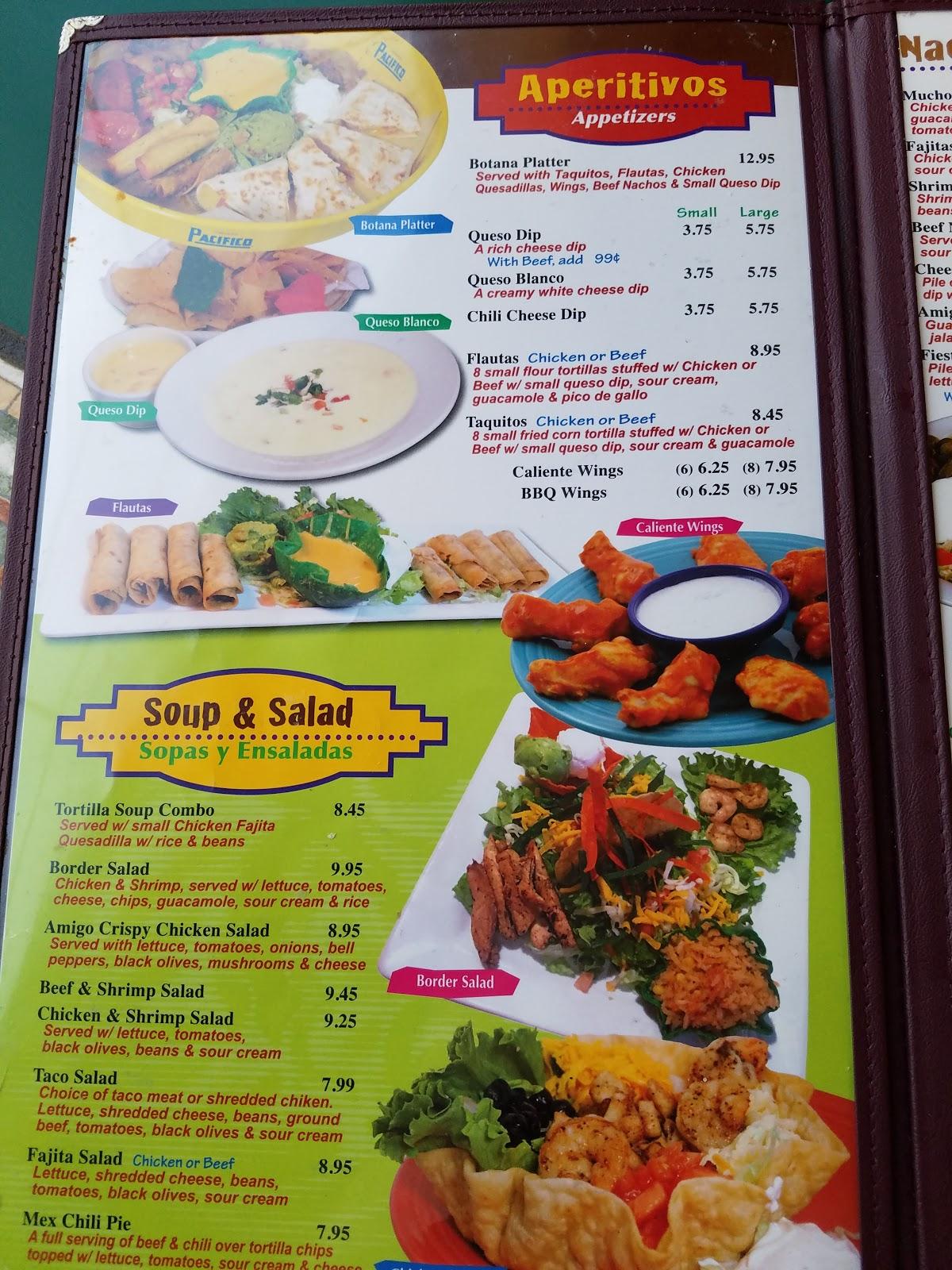 Menu at Amigo Juan restaurant, Atlanta, 601 US-59