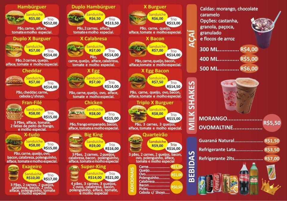 Sorveteria e Lanchonete Bom D+ cardápio