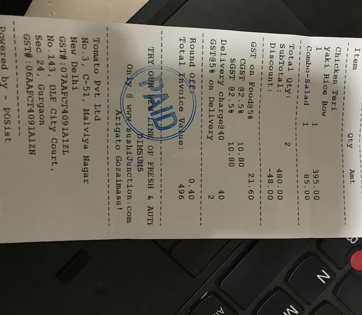 Sushi Junction menu