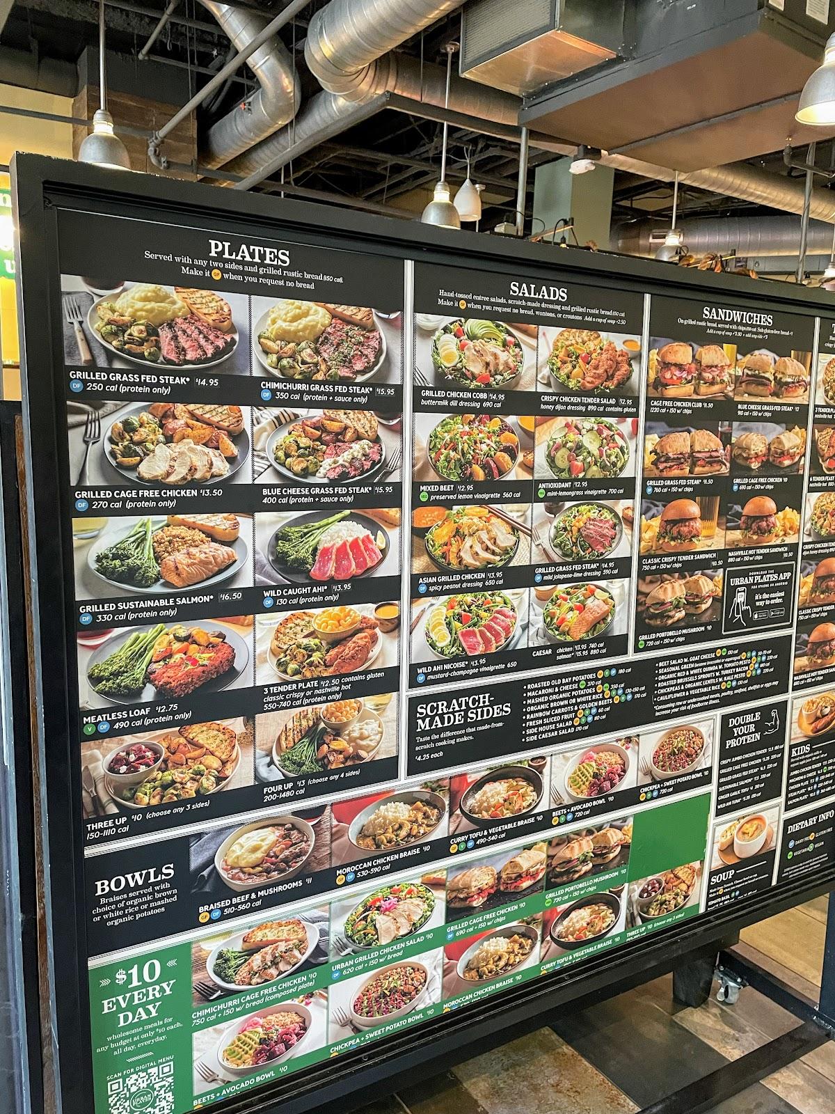Menu at Urban Plates restaurant, Tysons