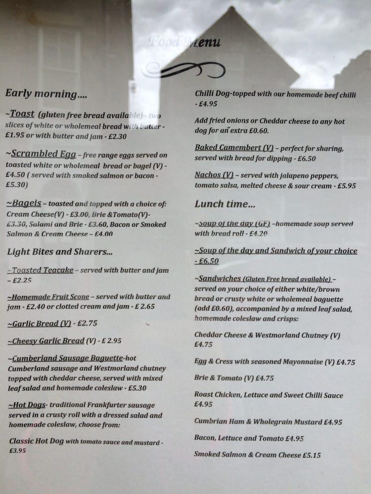 Menu at Slate Coffee. Bar. Kitchen, Windermere