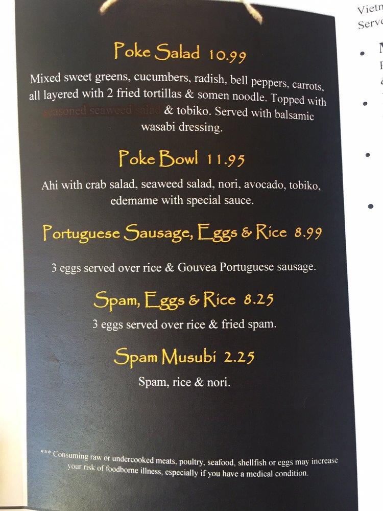 Menu at Island Plate Lunch restaurant, Tucson, N Campbell Ave