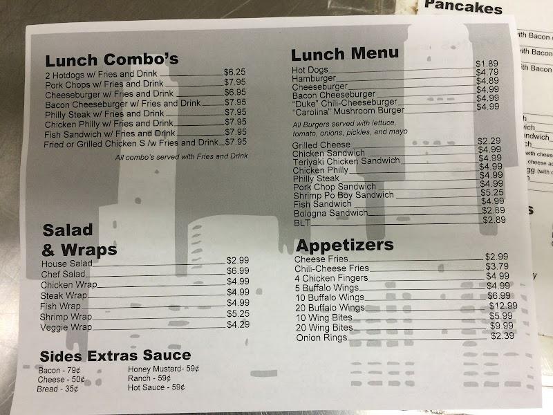 Menu at Big Bob's City Grill restaurant, Hillsborough