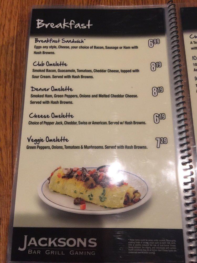 Menu at Jacksons Bar & Grill, Las Vegas