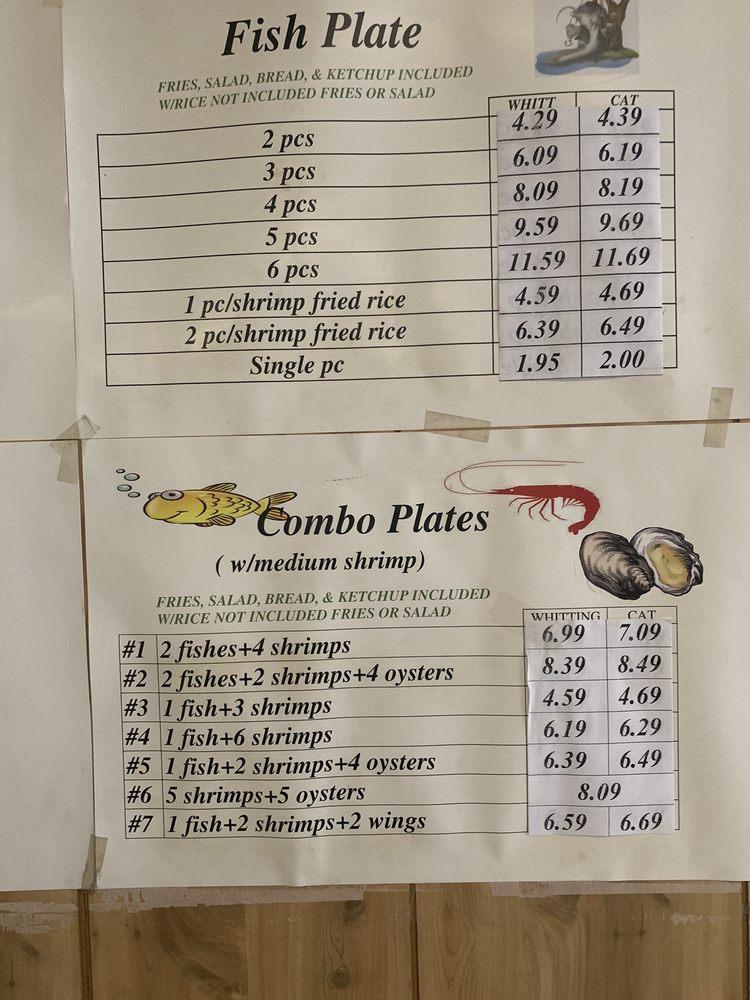 Menu at Blodgett Fish Market restaurant, Houston
