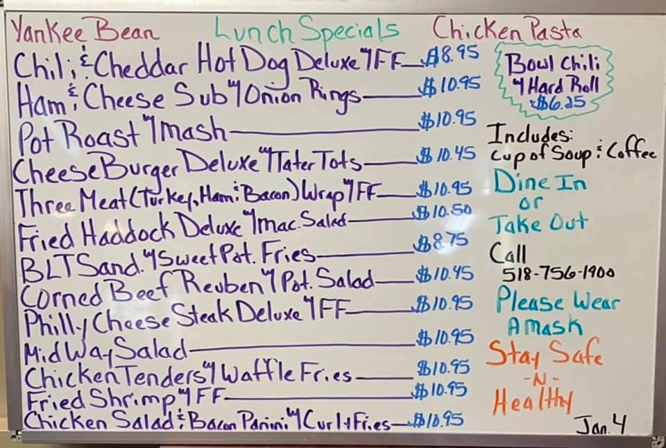 Menu at Midway Cafe, Ravena