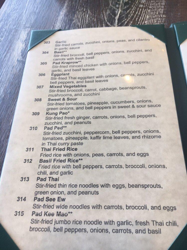 Menu at Thai Square desserts, Greensboro