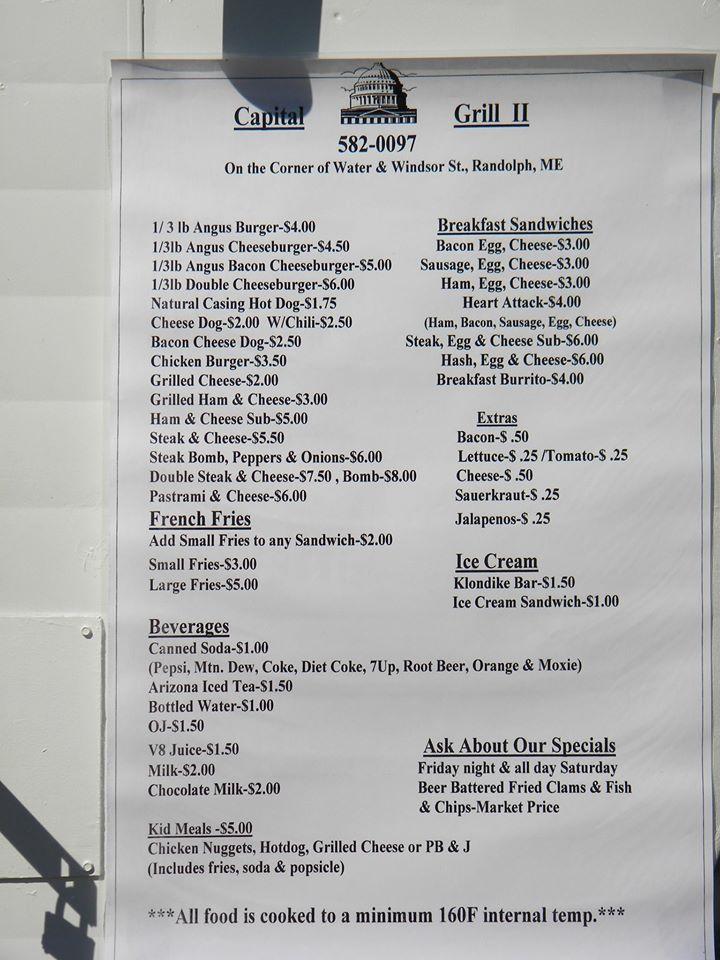 Menu at Capital Grill steakhouse, Randolph