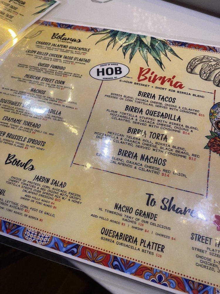 Menu at FAT TACO TEQUILA BAR Hoboken, Hoboken, 32 Newark St.