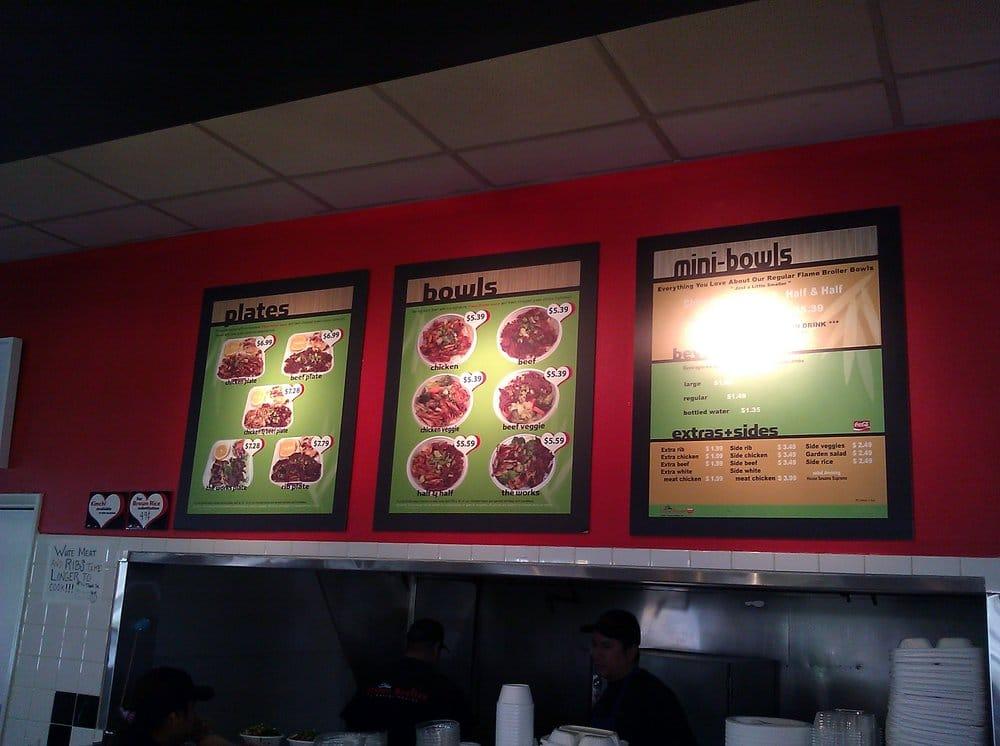 Menu at Flame Broiler restaurant, Carson, S Central Ave