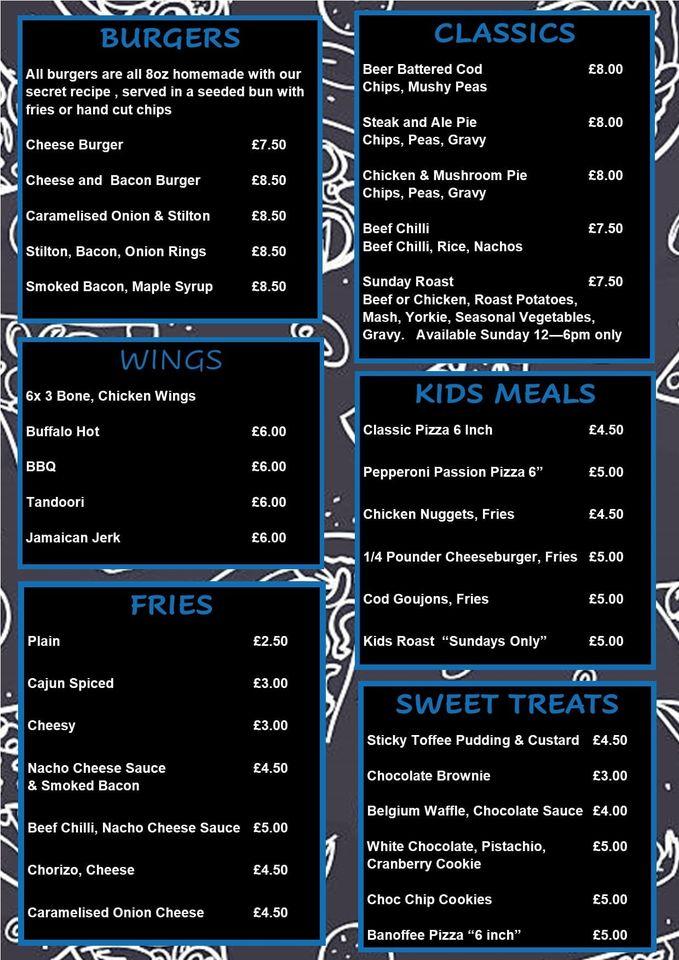 Menu at The Fountain pub & bar, Tuxford