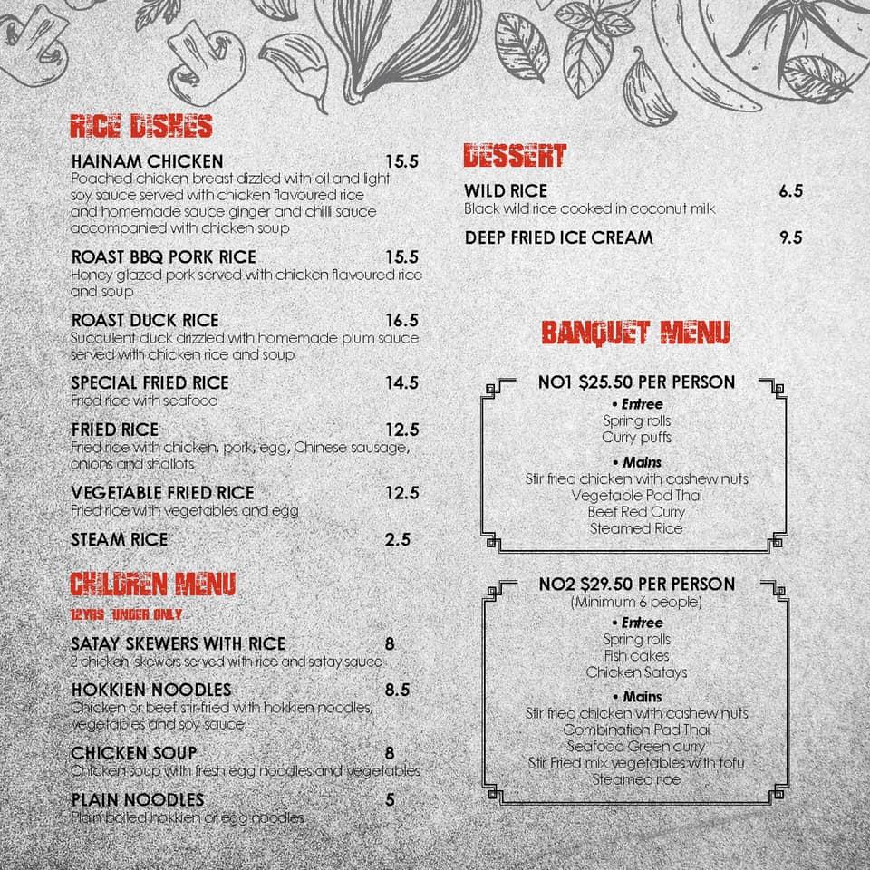 Menu at Asian Noodle House Woden restaurant, Phillip