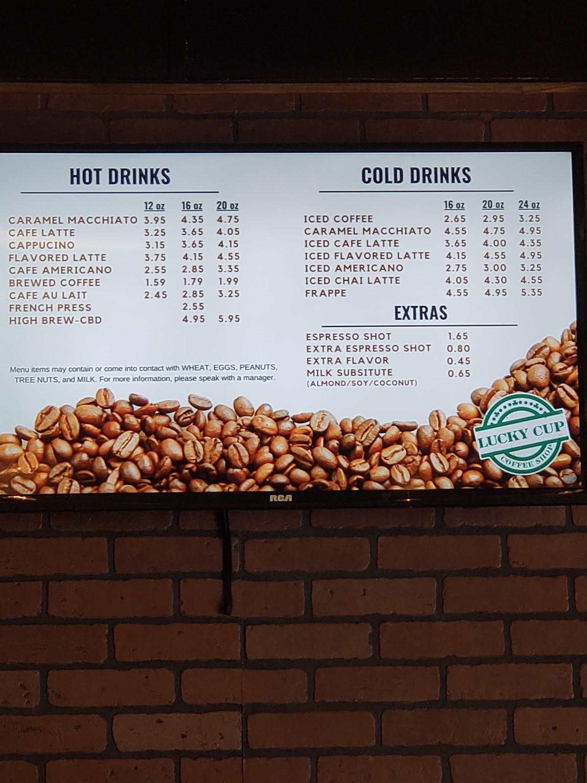 Menu at Lucky Cup Coffee Shop, Virginia Beach, 928 Diamond Springs Rd
