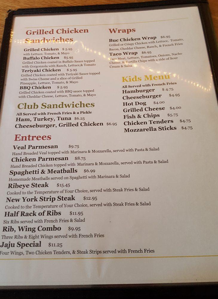 Menu at Buccaneer Lounge pub & bar, Agawam