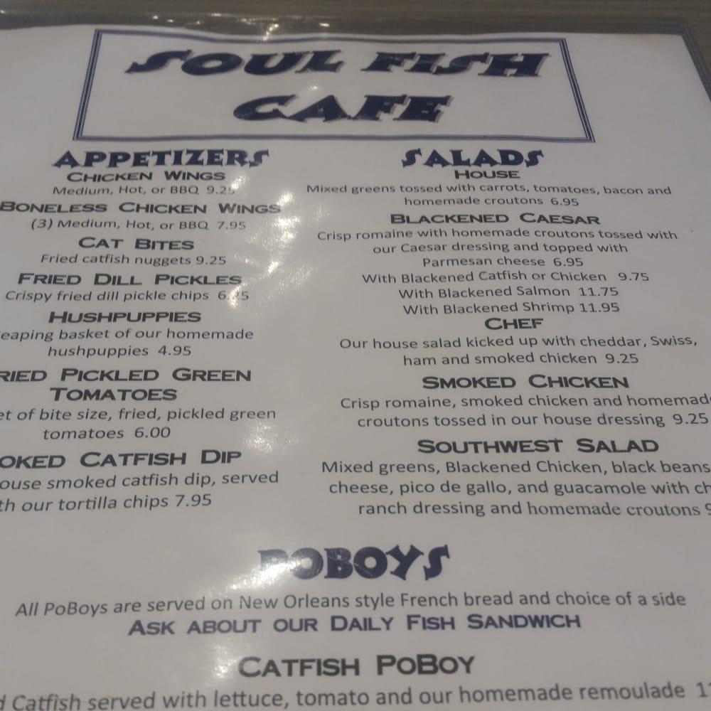 Menu at Soul Fish Cafe, Memphis, Poplar Ave