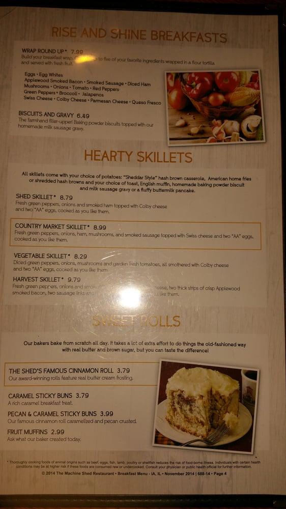 Menu at Machine Shed Restaurant Urbandale, Urbandale