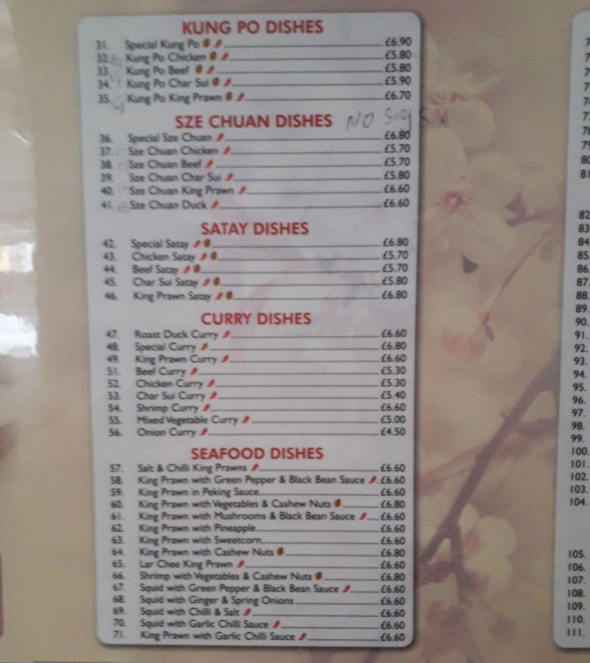 Menu at Haddington Villa fast food, Haddington