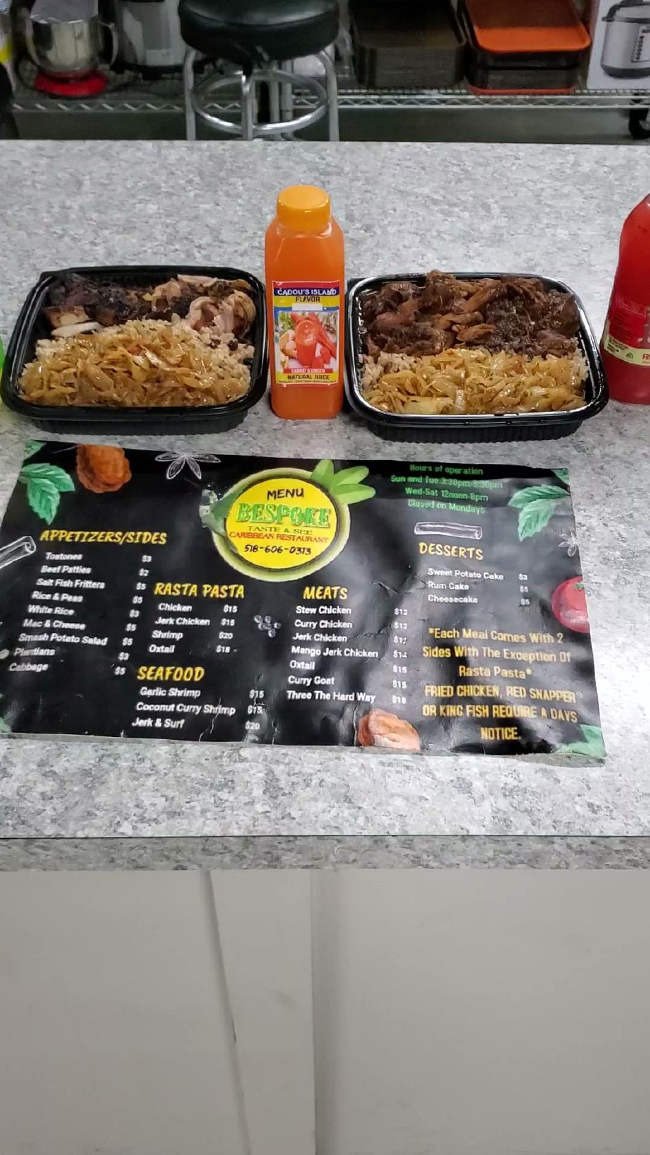 Menu at Bespoke Taste & See Caribbean Restaurant, Albany