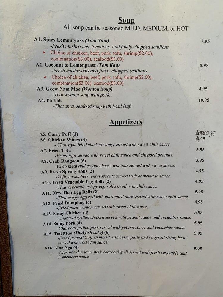 Menu at J's Noodles & New Thai restaurant, Denver