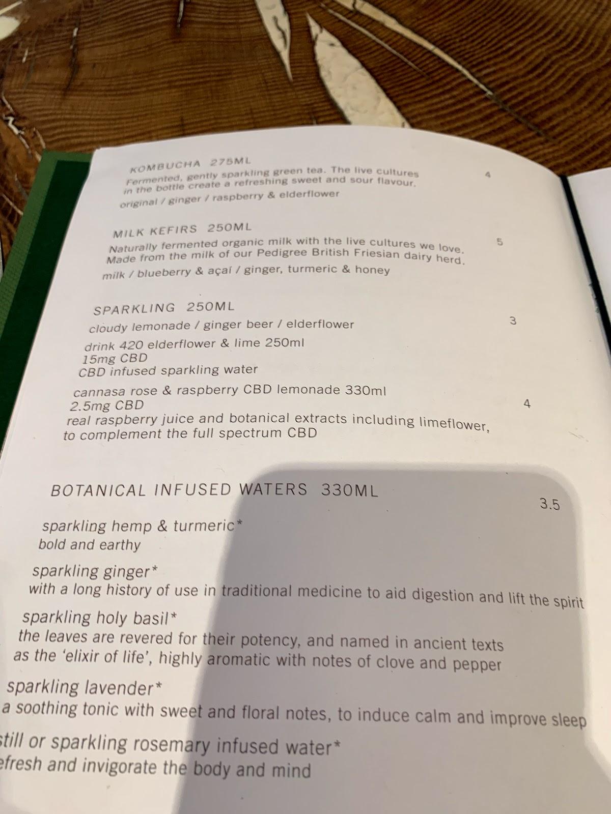 Menu at Daylesford Organic restaurant, London, 7682 Sloane Ave