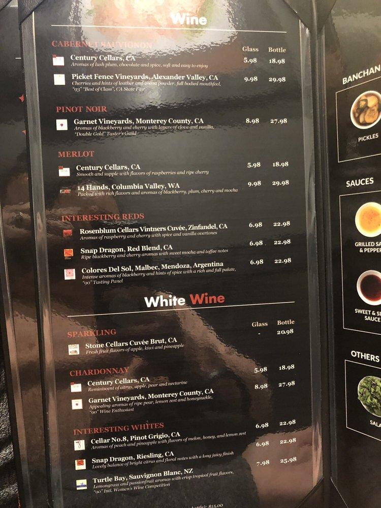 Menu at Gen Korean BBQ House, Sacramento