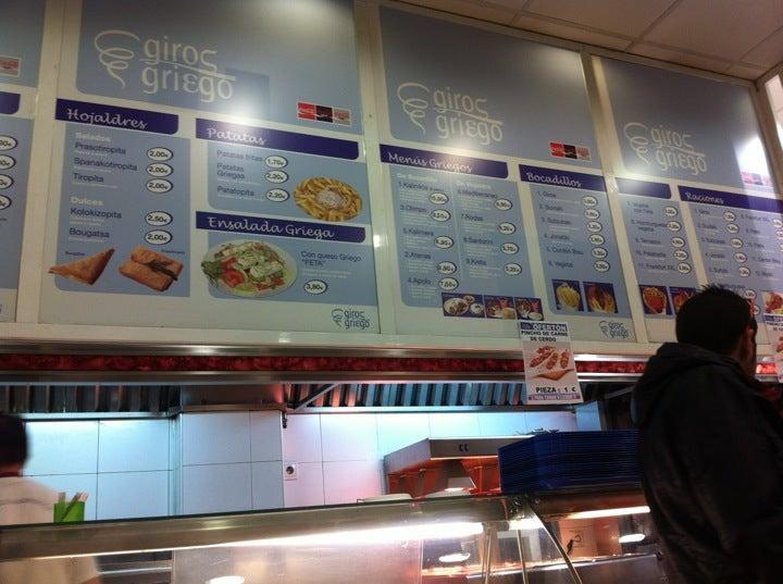 Menu at Giros Griego de Carpanta restaurant, Zaragoza