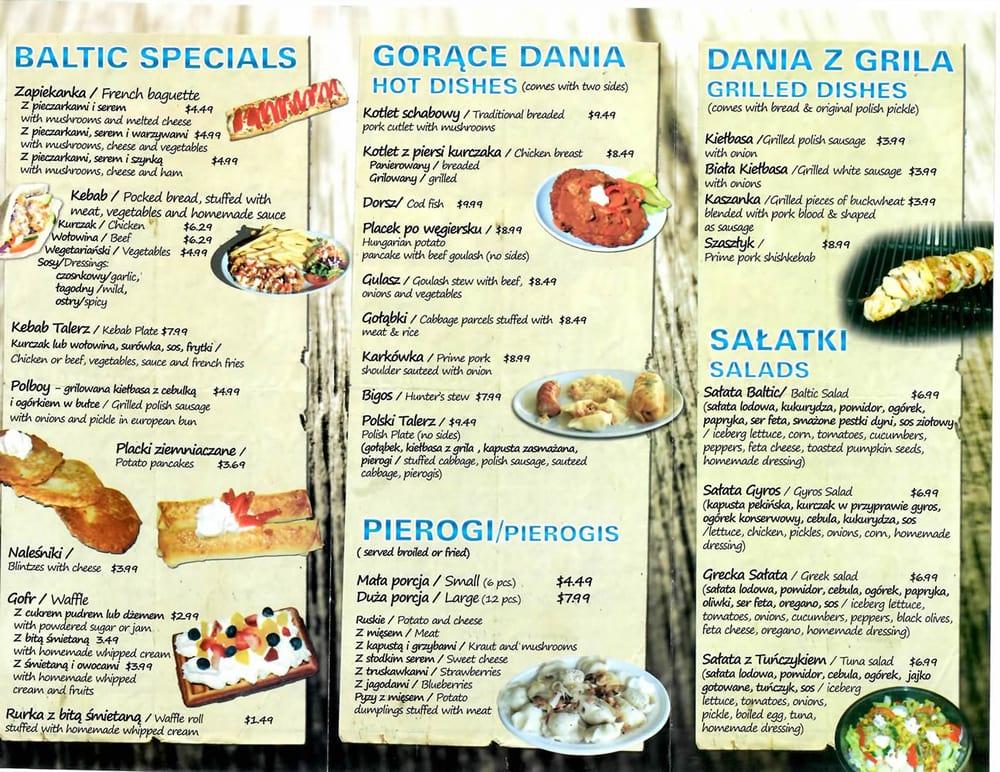 Menu at Baltic Good Polish Food restaurant, Harwood Heights