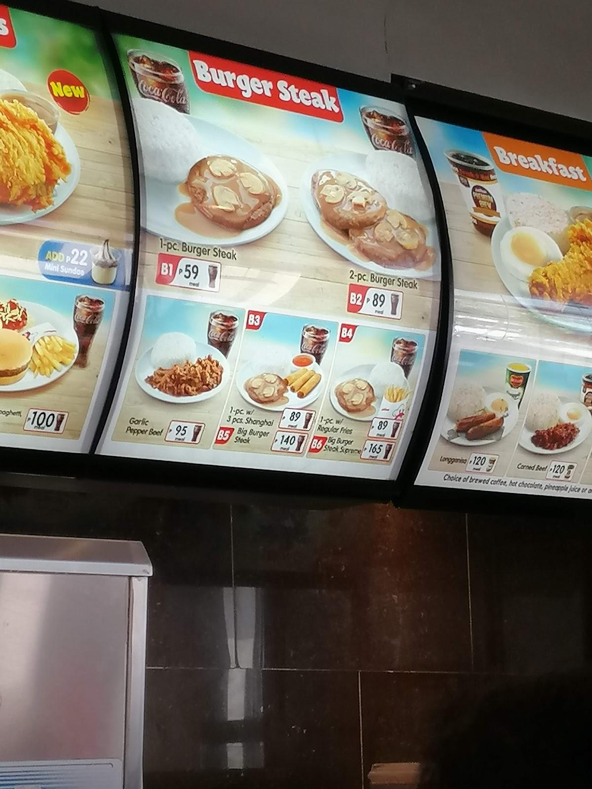 Carta del restaurante Jollibee, Batangas, Q3F9+9P3