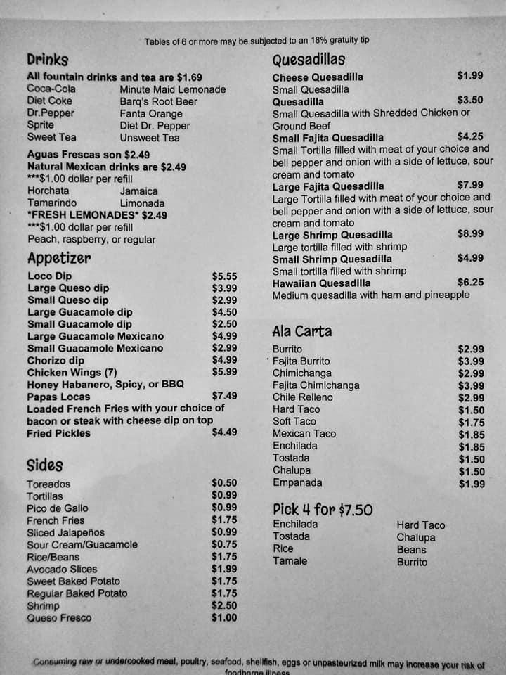 Menu at Maggy & Lucy's desserts, El Dorado
