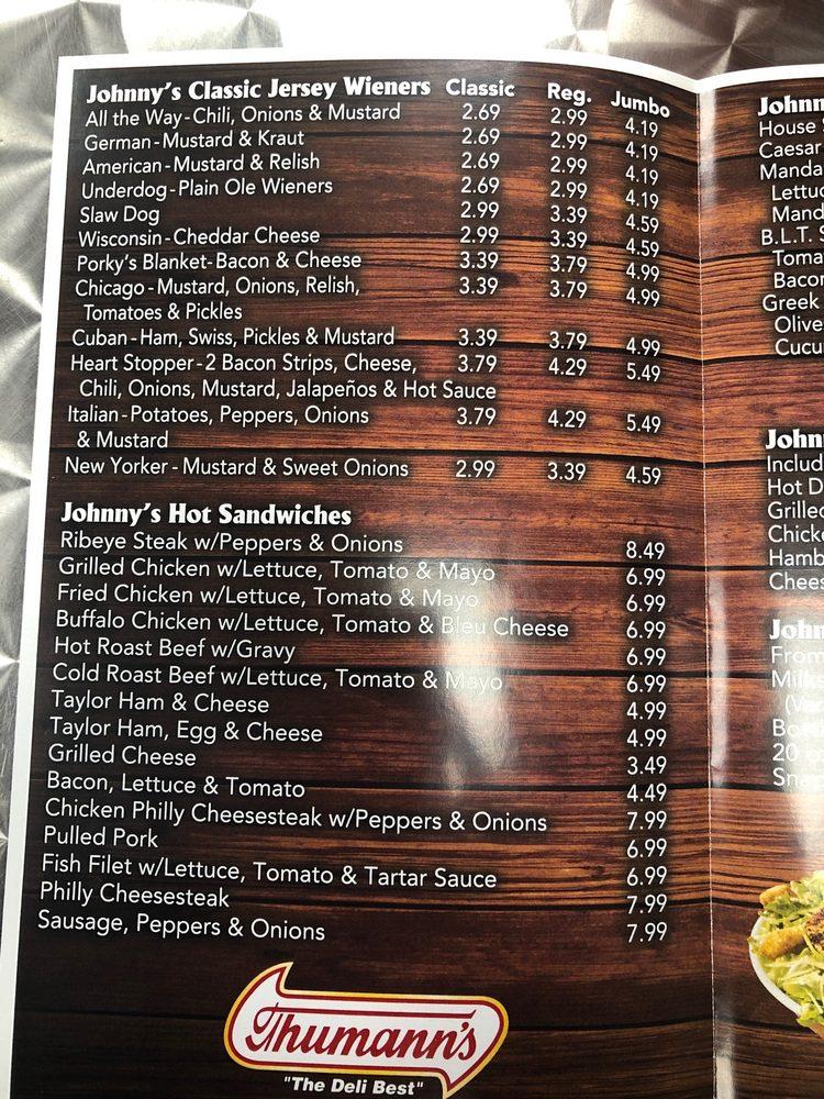 Menu at Jersey Johnny's restaurant, Little Falls