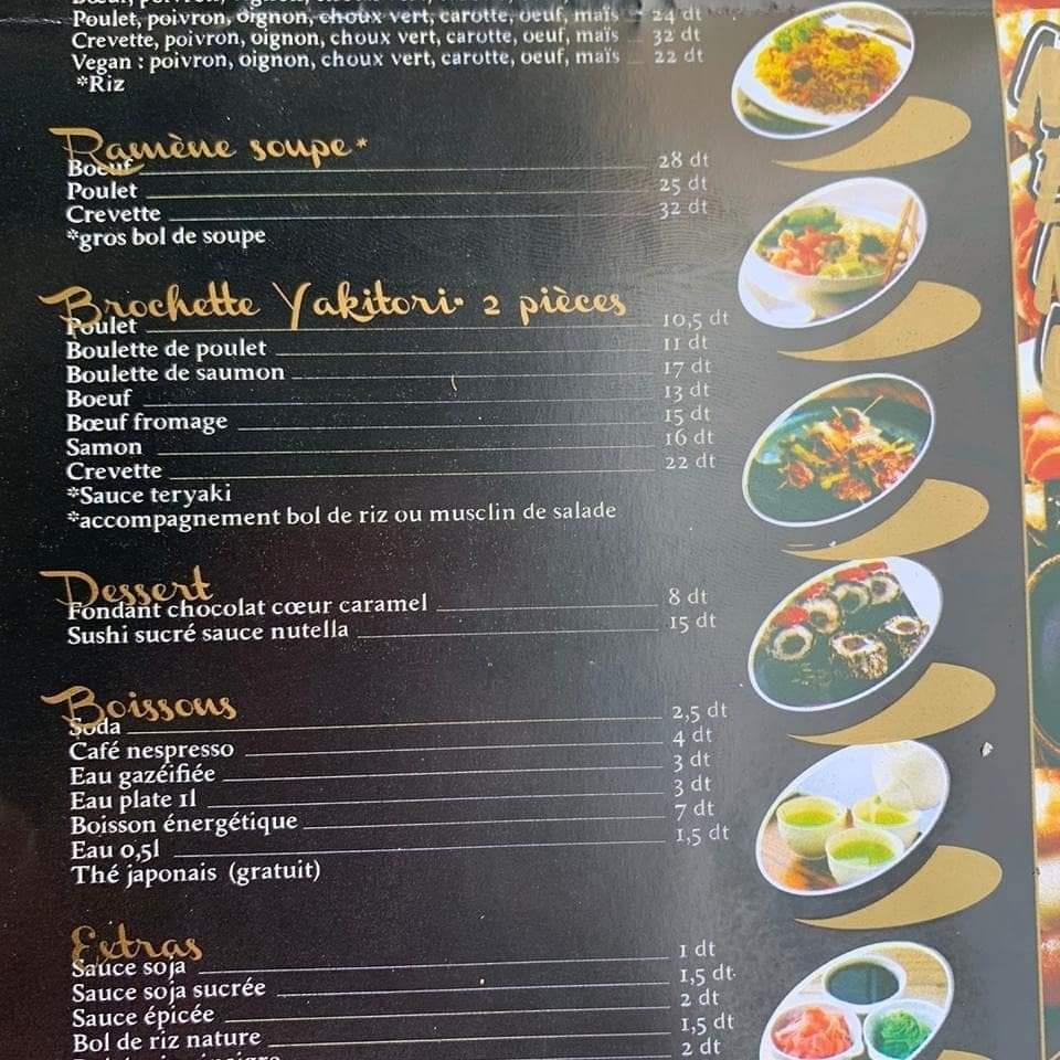 Menu At Sushi Hai Restaurant Bou Mhel El Bassatine