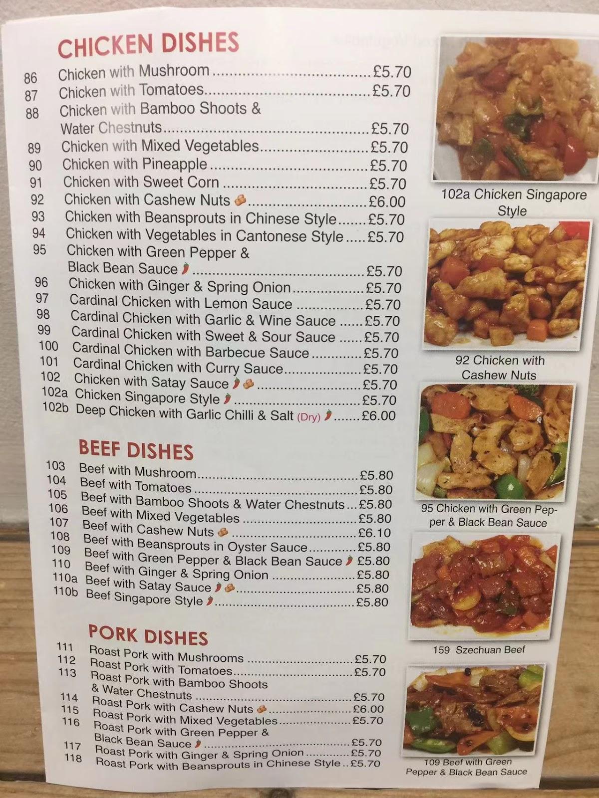 Menu at The Light Chinese Takeaway fast food, Waterlooville