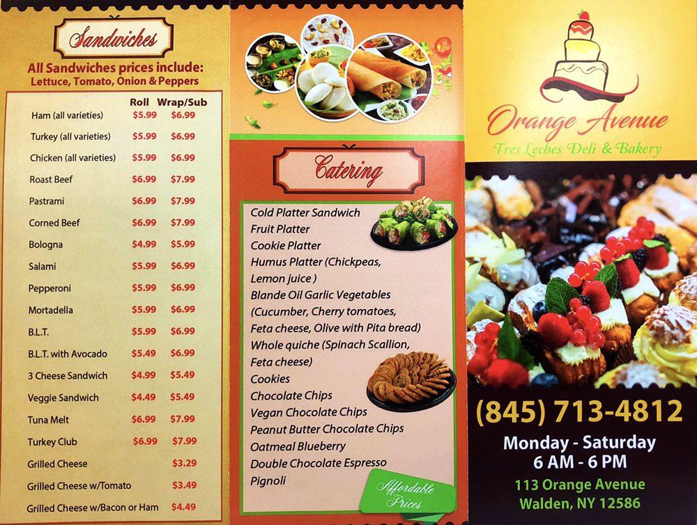 Menu at Tres Leches Deli and Bakery, Walden