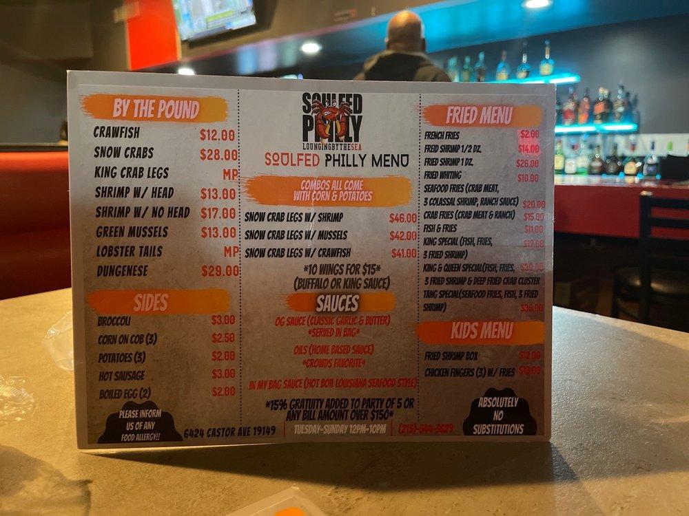 Menu at Culture&Crabs pub & bar, Philadelphia, Castor Ave