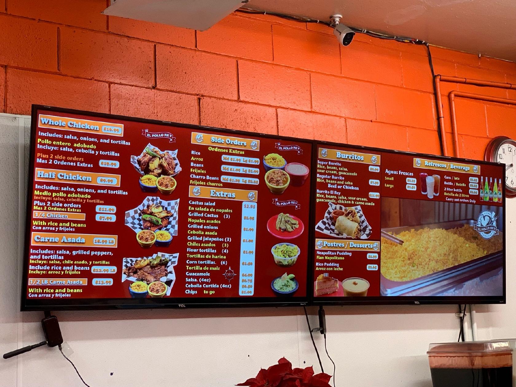 Menu at El Pollo Rey BBQ, Seaside