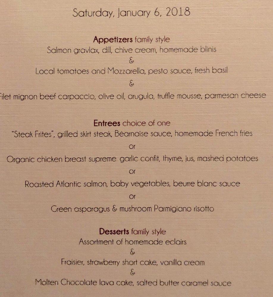 Menu at Le Petit Paris pub & bar, Los Angeles