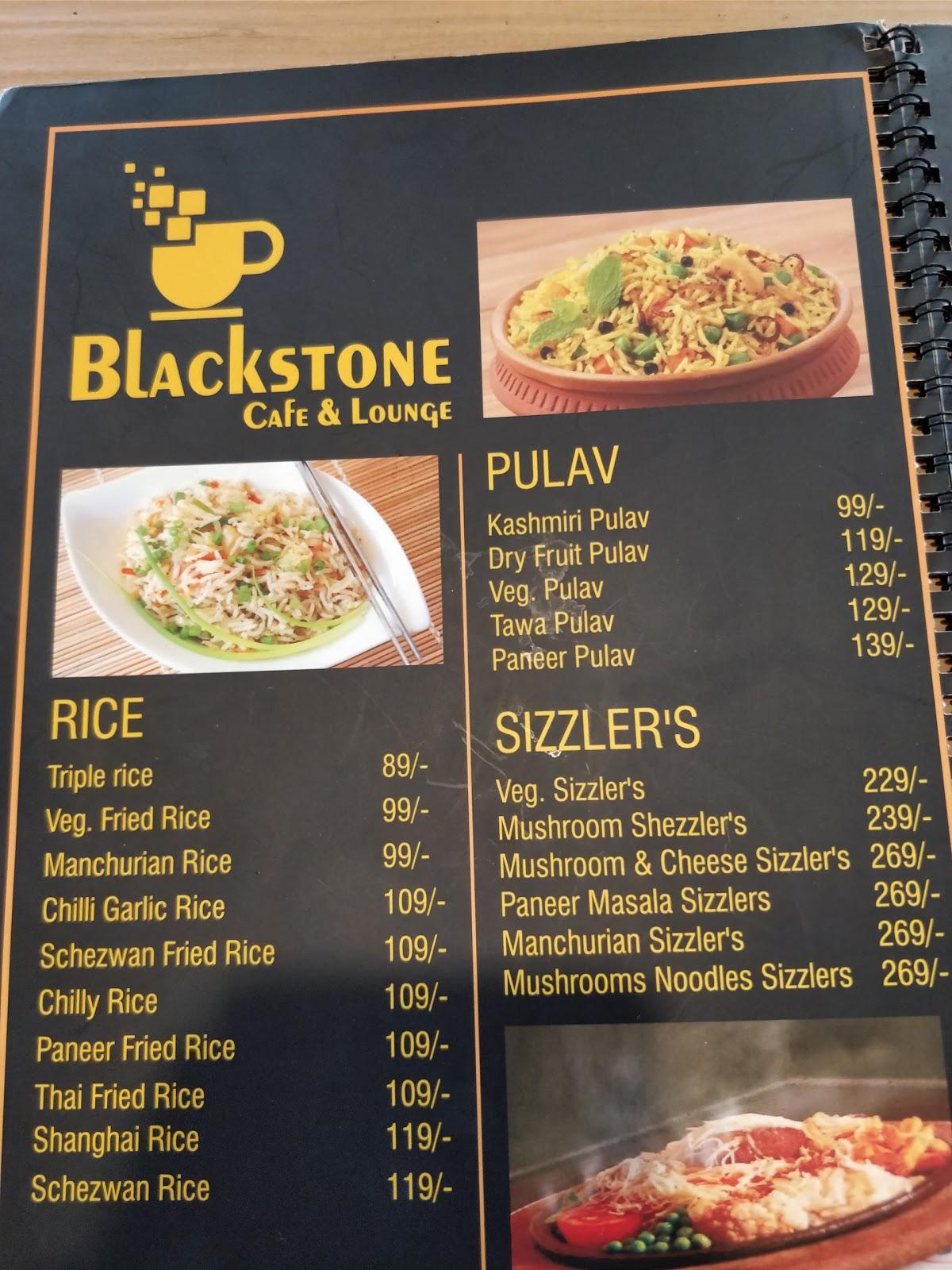 Blackstone Cafe & lounge menu
